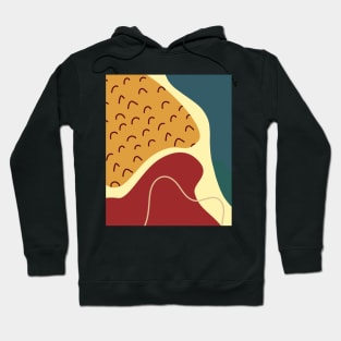 Warm Toned Sguiggle  Boho Abstract Shapes  Design Hoodie